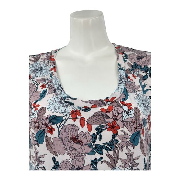 Dolan Anthropologie Dress Womens Large Fletcher Teal Multi Floral Bloom Spring - Picture 2 of 8